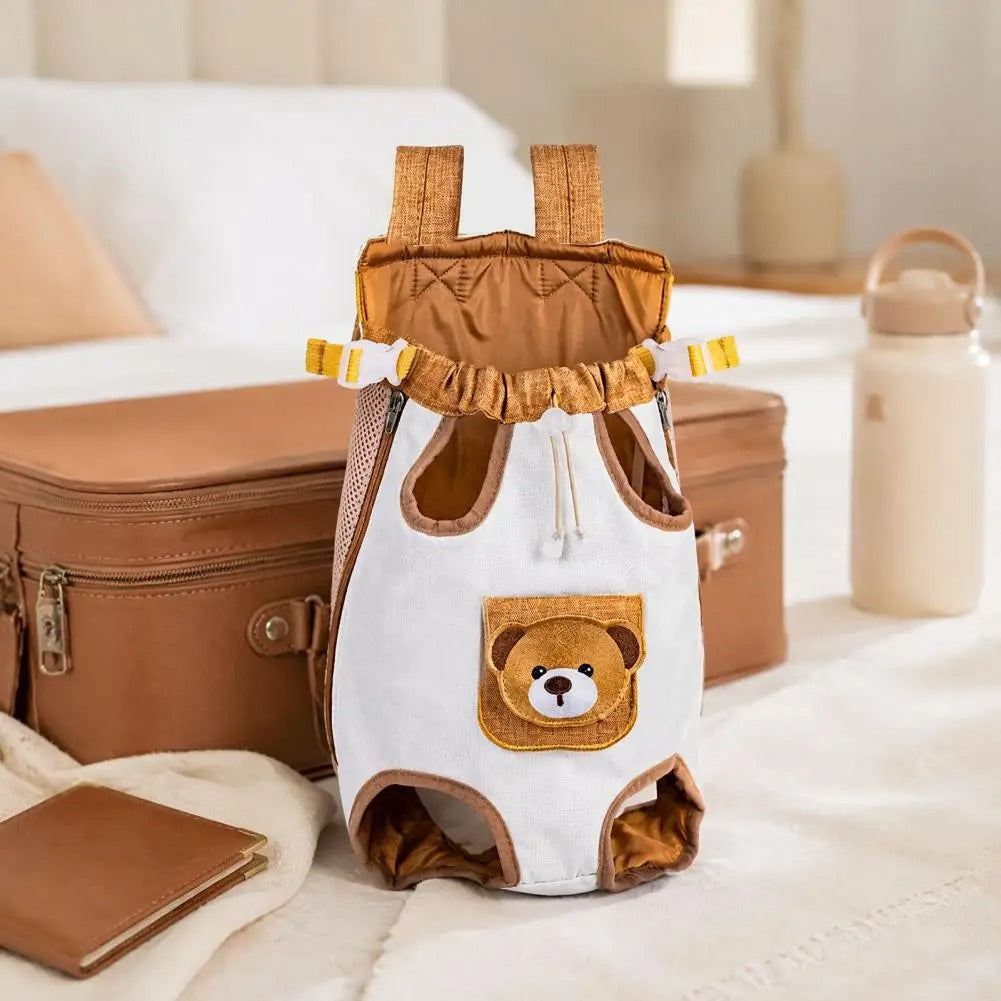 Small dog carrier bag | Hands-free backpack with chest strap