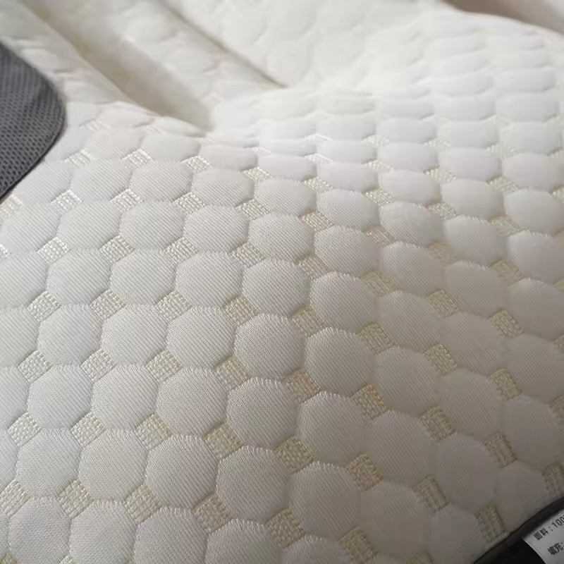 Hybrid neck support pillow for back and side sleepers