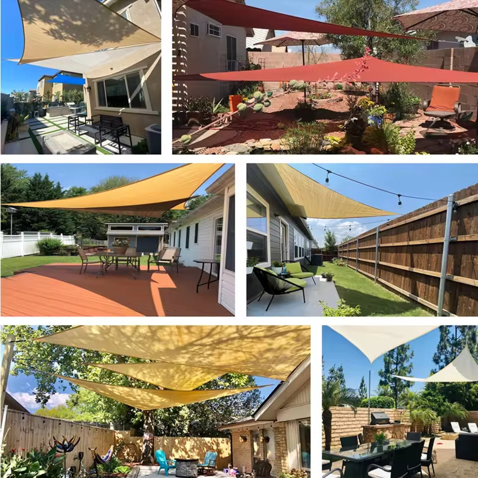 Outdoor shade sail for UV protection in gardens, patios and balconies