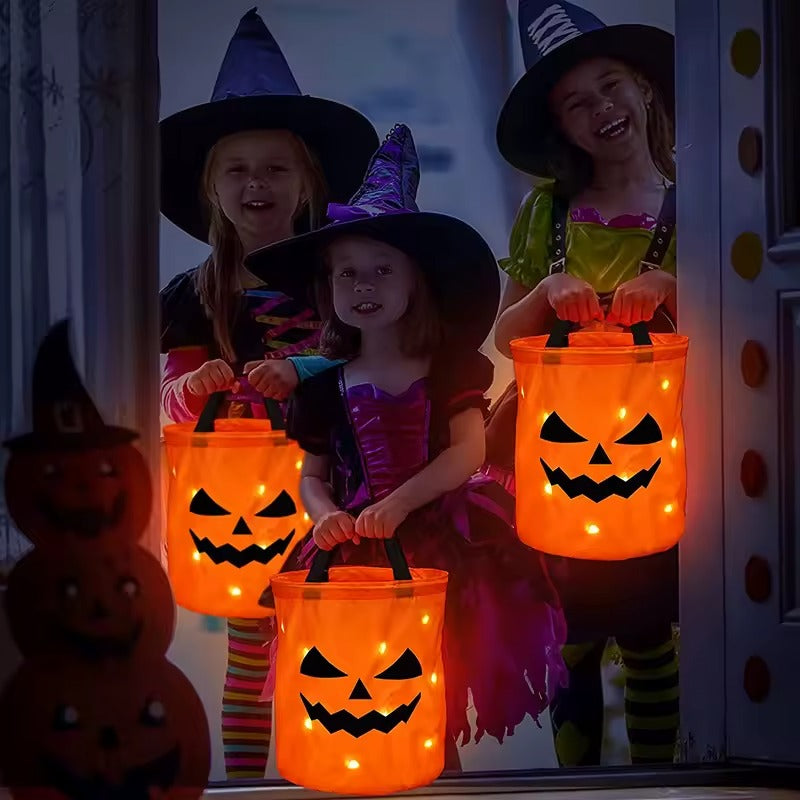 3D Halloween pumpkin trick-or-treat bag for kids
