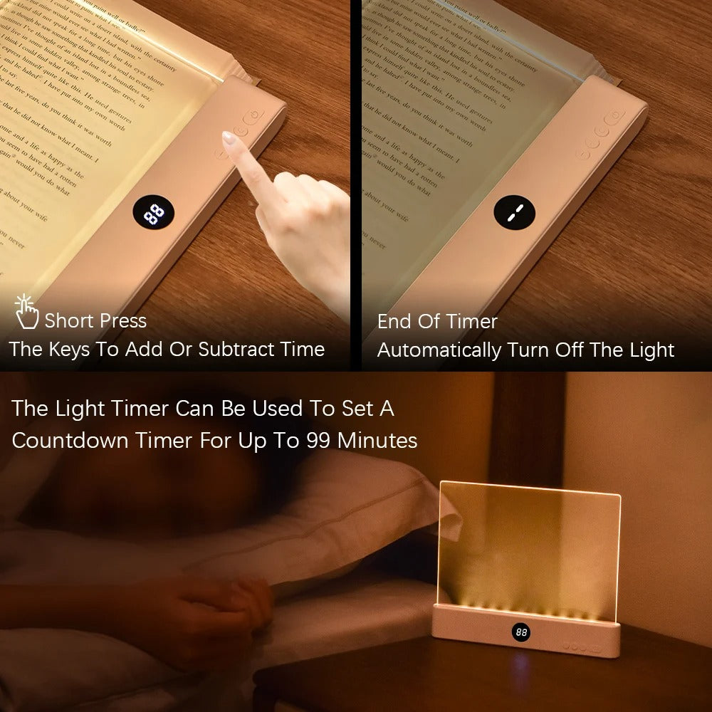 Soft light reading lamp with adjustable brightness and cordless design