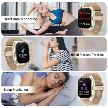 Smart fitness watch with Bluetooth calling and health monitoring
