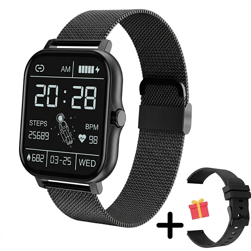 Smart fitness watch with Bluetooth calling and health monitoring