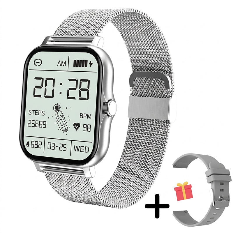 Smart fitness watch with Bluetooth calling and health monitoring