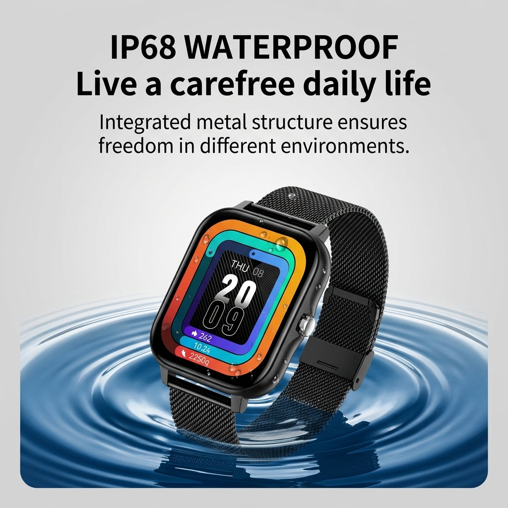 Smart fitness watch with Bluetooth calling and health monitoring