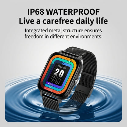 Smart fitness watch with Bluetooth calling and health monitoring