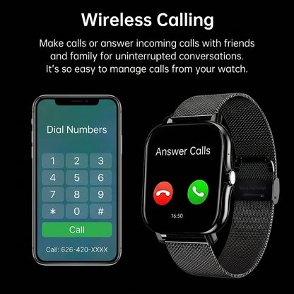 Smart fitness watch with Bluetooth calling and health monitoring