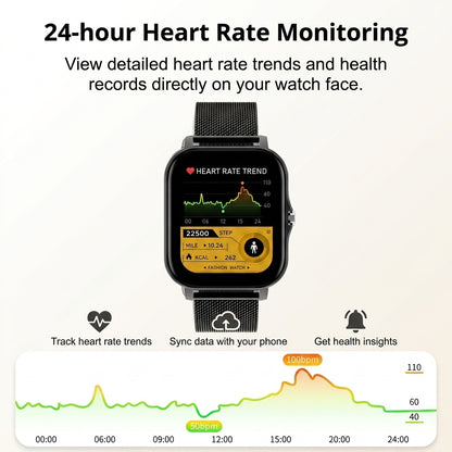 Smart fitness watch with Bluetooth calling and health monitoring