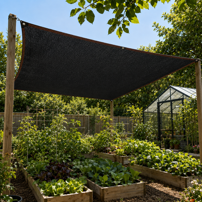 Elsie Heavy Duty Shade Cloth - Reinforced Taped Edges with Metal Grommets, Black