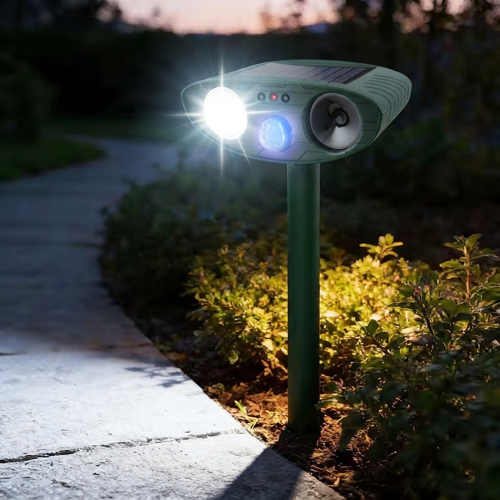 Ultrasonic rabbit repeller - Discreet outdoor protection for your garden