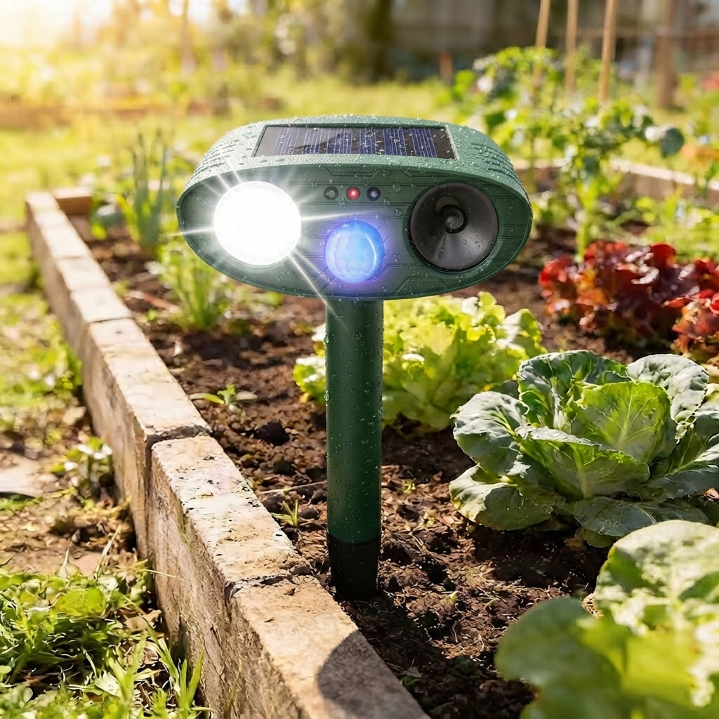 Ultrasonic rabbit repeller - Discreet outdoor protection for your garden