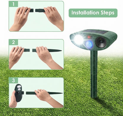 Ultrasonic rabbit repeller - Discreet outdoor protection for your garden