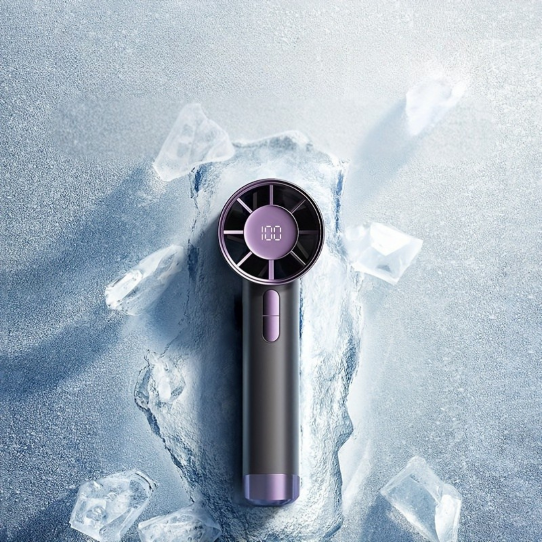 Portable Handheld Fan With 5 Speeds and USB Rechargeable Battery