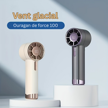 Portable Handheld Fan With 5 Speeds and USB Rechargeable Battery