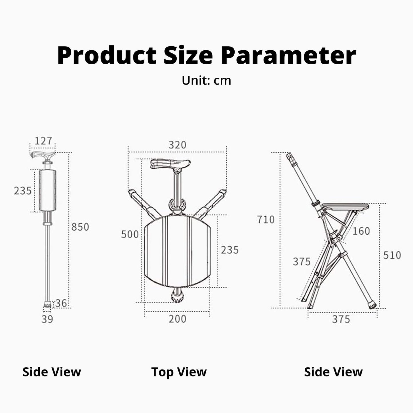 Folding Walking Cane with Seat - Portable Mobility Support