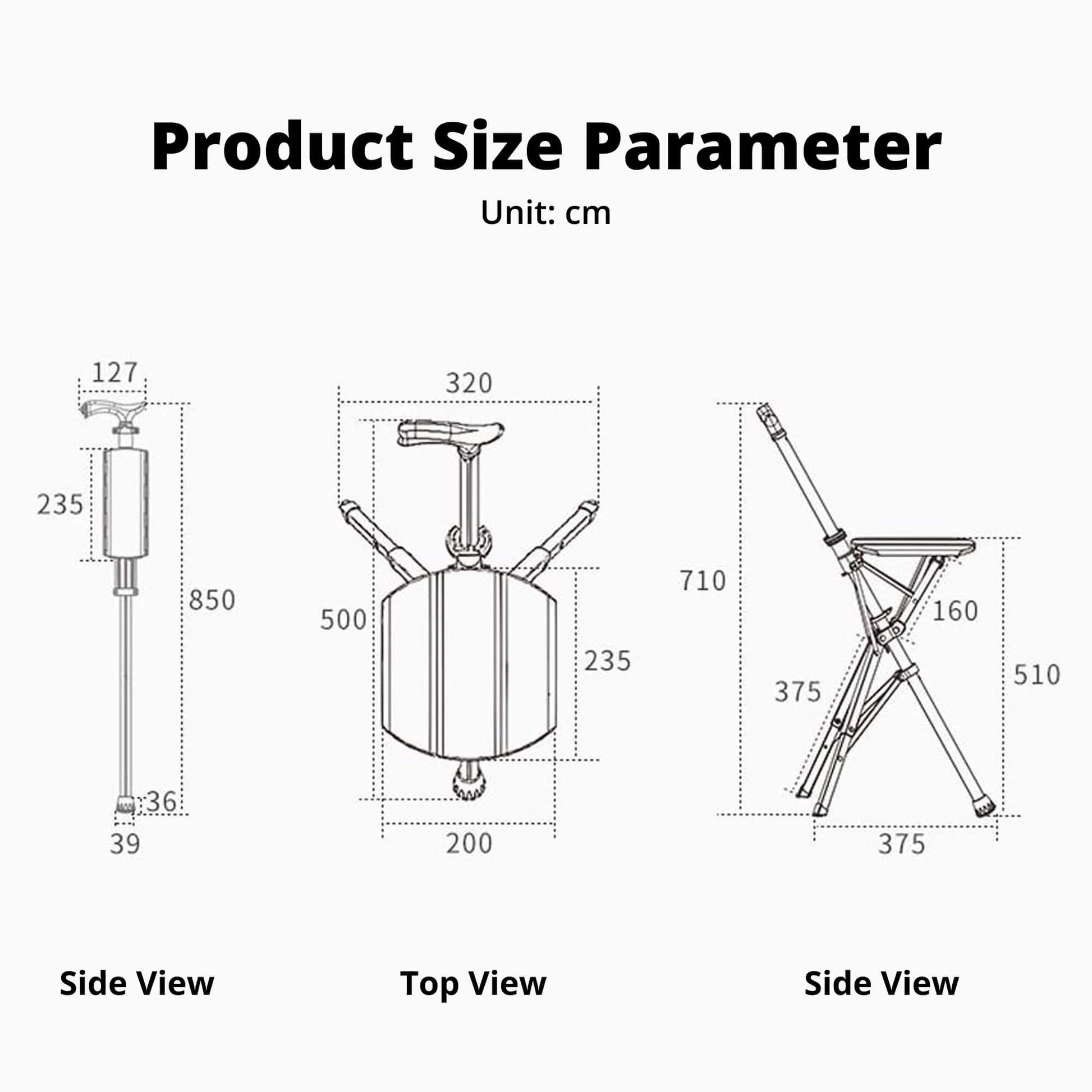 Folding Walking Cane with Seat - Portable Mobility Support