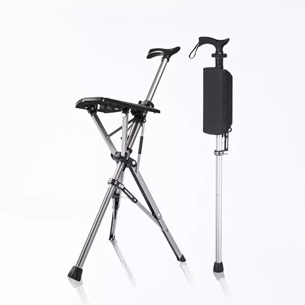 Folding Walking Cane with Seat - Portable Mobility Support