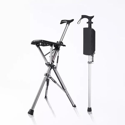 Folding Walking Cane with Seat - Portable Mobility Support