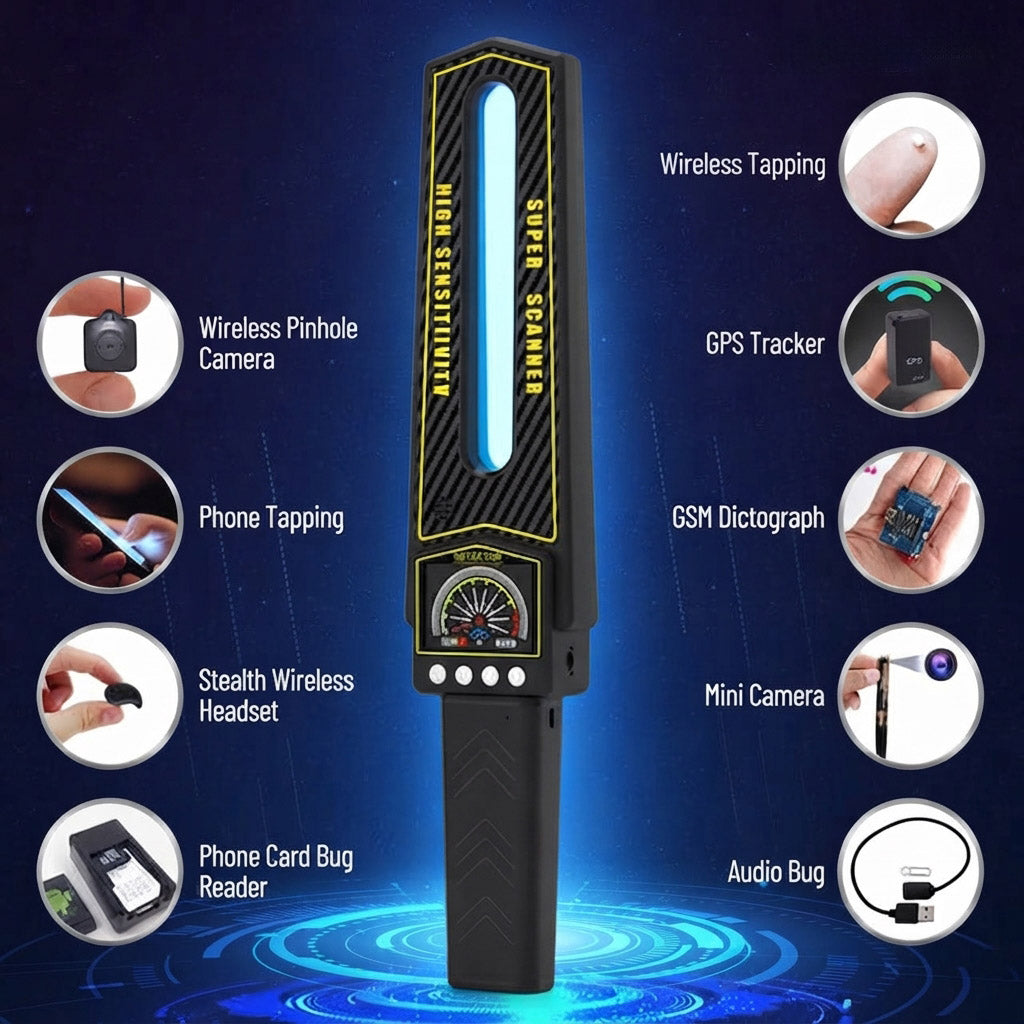 Portable privacy detector - Hidden camera and wireless signal scanning