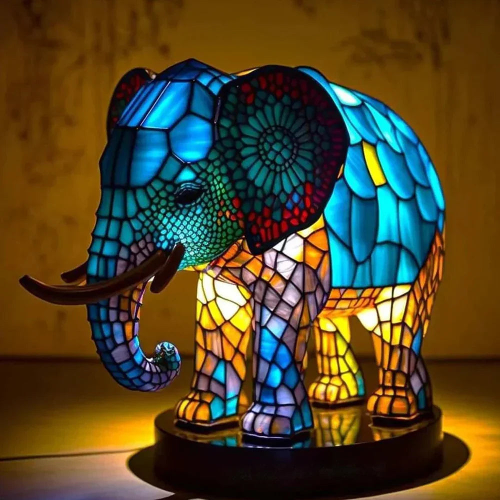 Artistic Animal Stained Glass Lamp for Home Decor