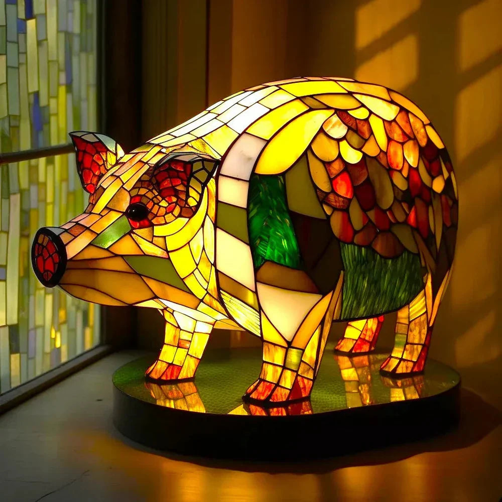 Artistic Animal Stained Glass Lamp for Home Decor
