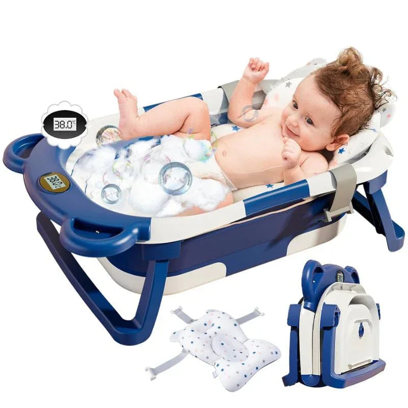 Baignoire Bébé Pliable avec Matelas Ergonomique, 0–24 Mois | RONDOR