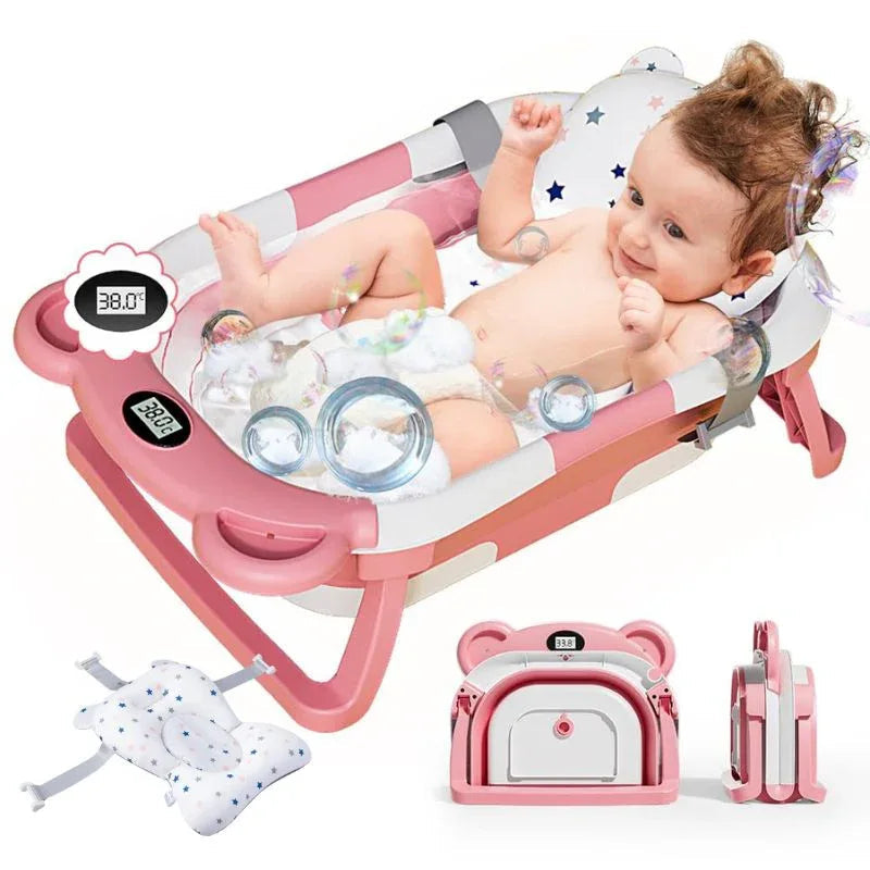 Baignoire Bébé Pliable avec Matelas Ergonomique, 0–24 Mois | RONDOR