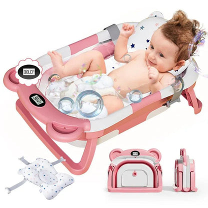 Baignoire Bébé Pliable avec Matelas Ergonomique, 0–24 Mois | RONDOR