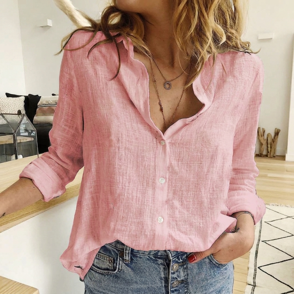 Women’s Casual Lapel Button Shirt for Everyday Wear