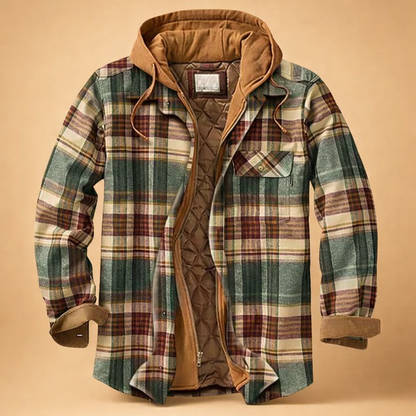 Men's Hooded Jacket with Front Closure - Versatile Style
