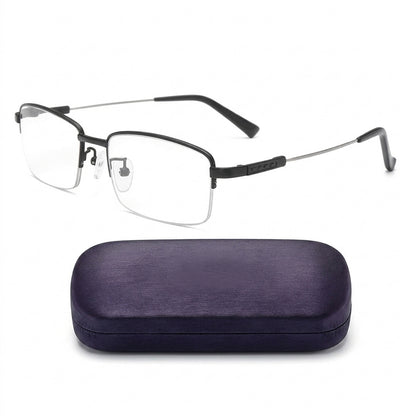 Blue light reading glasses with multifocal lenses and anti-reflective coating - Lightweight metal frame
