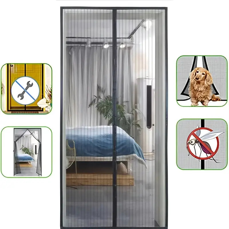 Elsie Magnetic Insect Screen Door - Self-Closing Mesh Curtain for Doorways