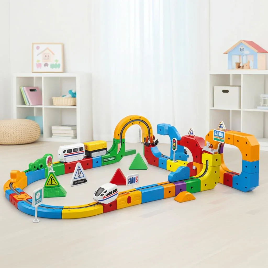 Circuit de Train Magnétique 3D – Jouet STEM Créatif & Éducatif pour Enfants | RONDOR