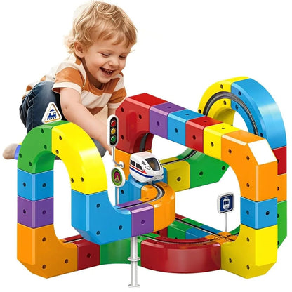 Circuit de Train Magnétique 3D – Jouet STEM Créatif & Éducatif pour Enfants | RONDOR