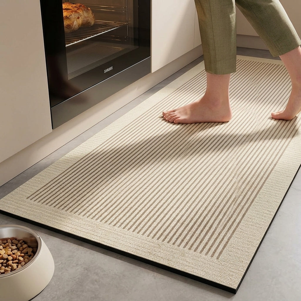 Cushioned kitchen mat with non-slip backing - Comfortable minimalist design