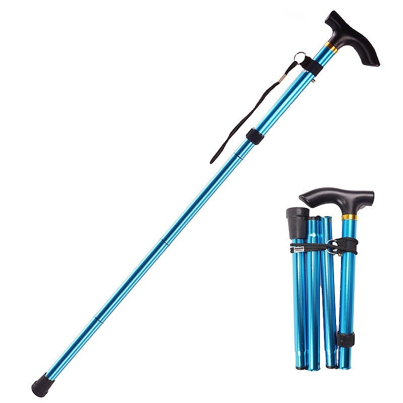 Adults' Adjustable Folding Telescopic Walking Stick for Enhanced Mobility