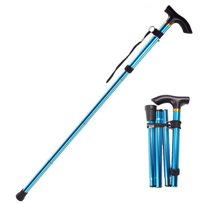 Adults' Adjustable Folding Telescopic Walking Stick for Enhanced Mobility