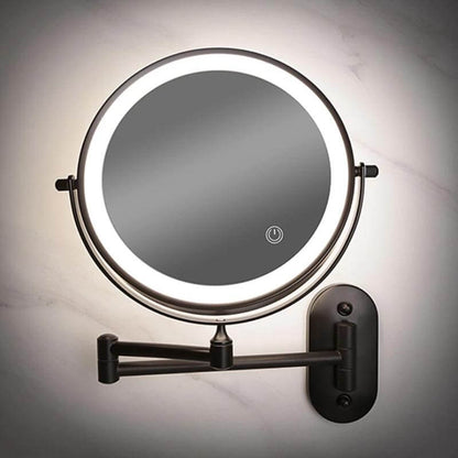 Rechargeable LED Magnifying Makeup Mirror - Black