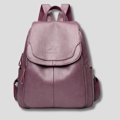 Women's Anti-Theft Embossed Leather Backpack