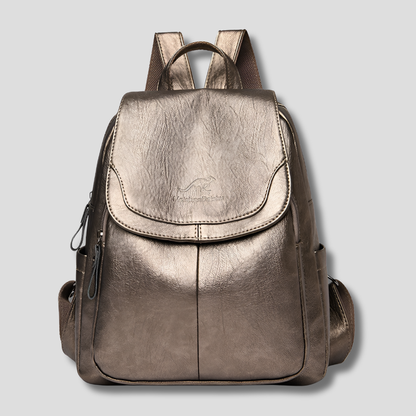 Women's Anti-Theft Embossed Leather Backpack