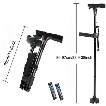 Men's Multi-Functional Folding Cane with LED Light