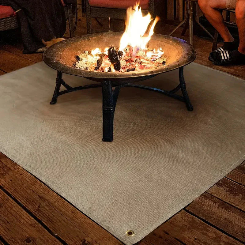 Tapis ignifuge en fibre de verre - protège sols et terrasses