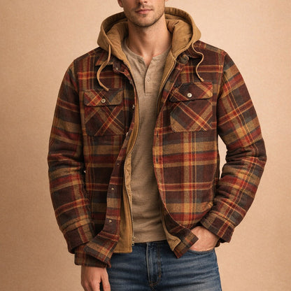Men's hooded jacket - Front closure, casual fit and versatile everyday style