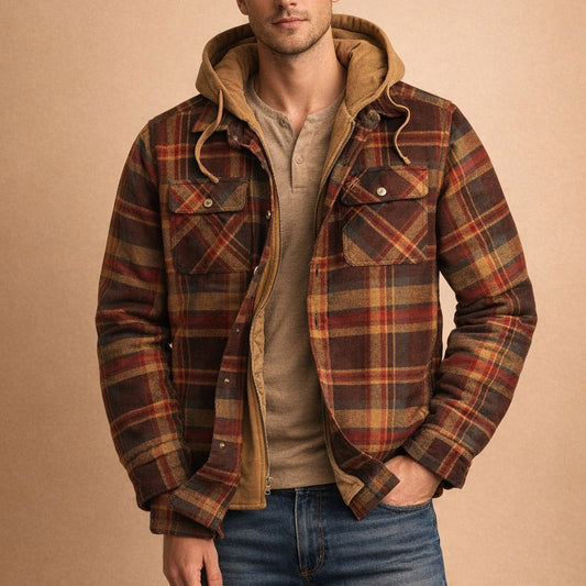 Men's hooded jacket - Front closure, casual fit and versatile everyday style