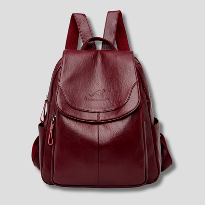 Women's Anti-Theft Embossed Leather Backpack