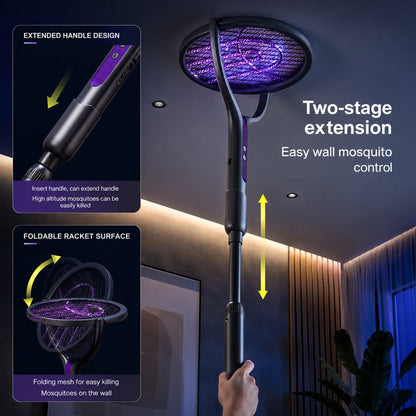 Elsie Telescopic Electric Fly Swatter - Rechargeable Insect and Mosquito Zapper Racket