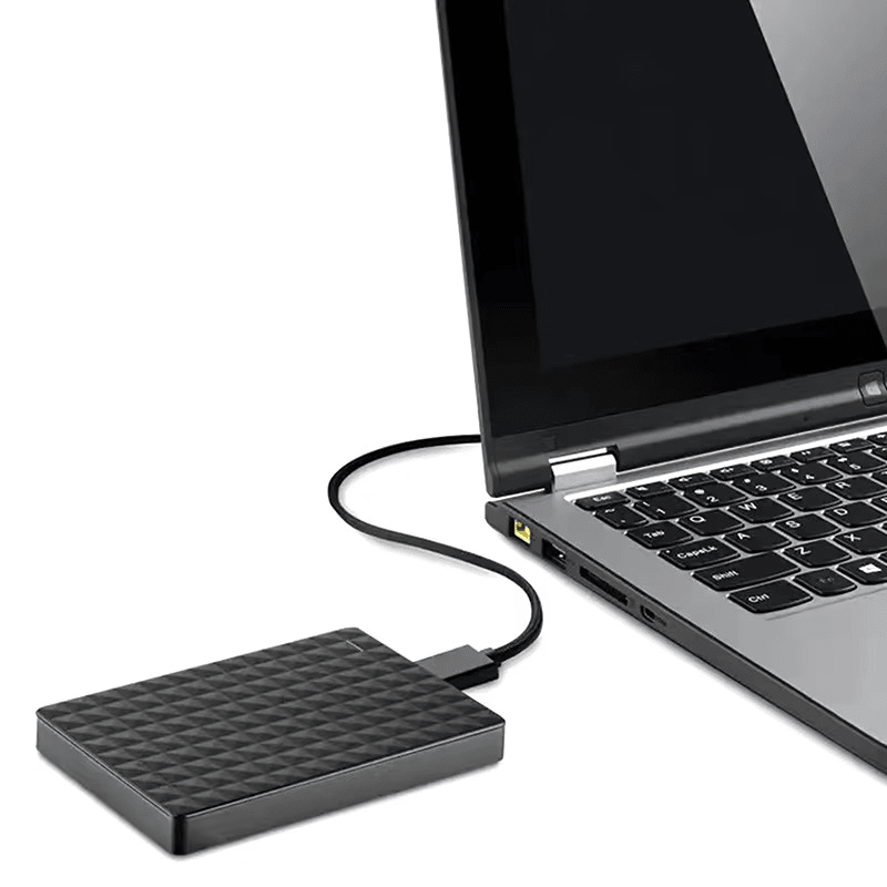 External Hard Drive 8TB USB 3.0 Portable Storage Solution – Compact Black Design with Plug-and-Play Functionality