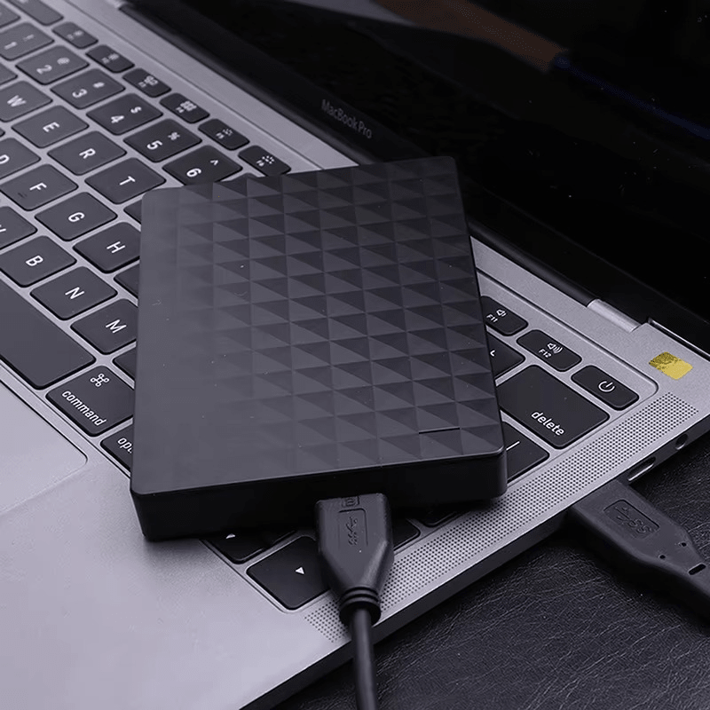 External Hard Drive 8TB USB 3.0 Portable Storage Solution – Compact Black Design with Plug-and-Play Functionality