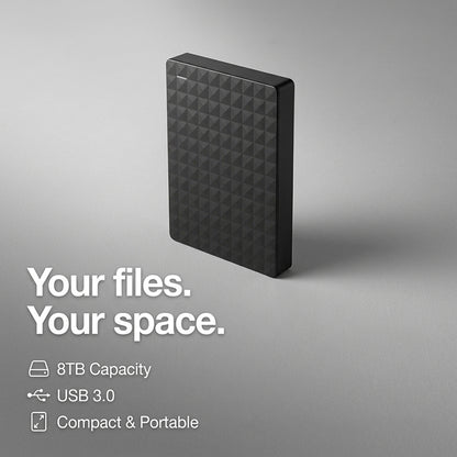 8TB portable external hard drive – compact USB 3.0 storage