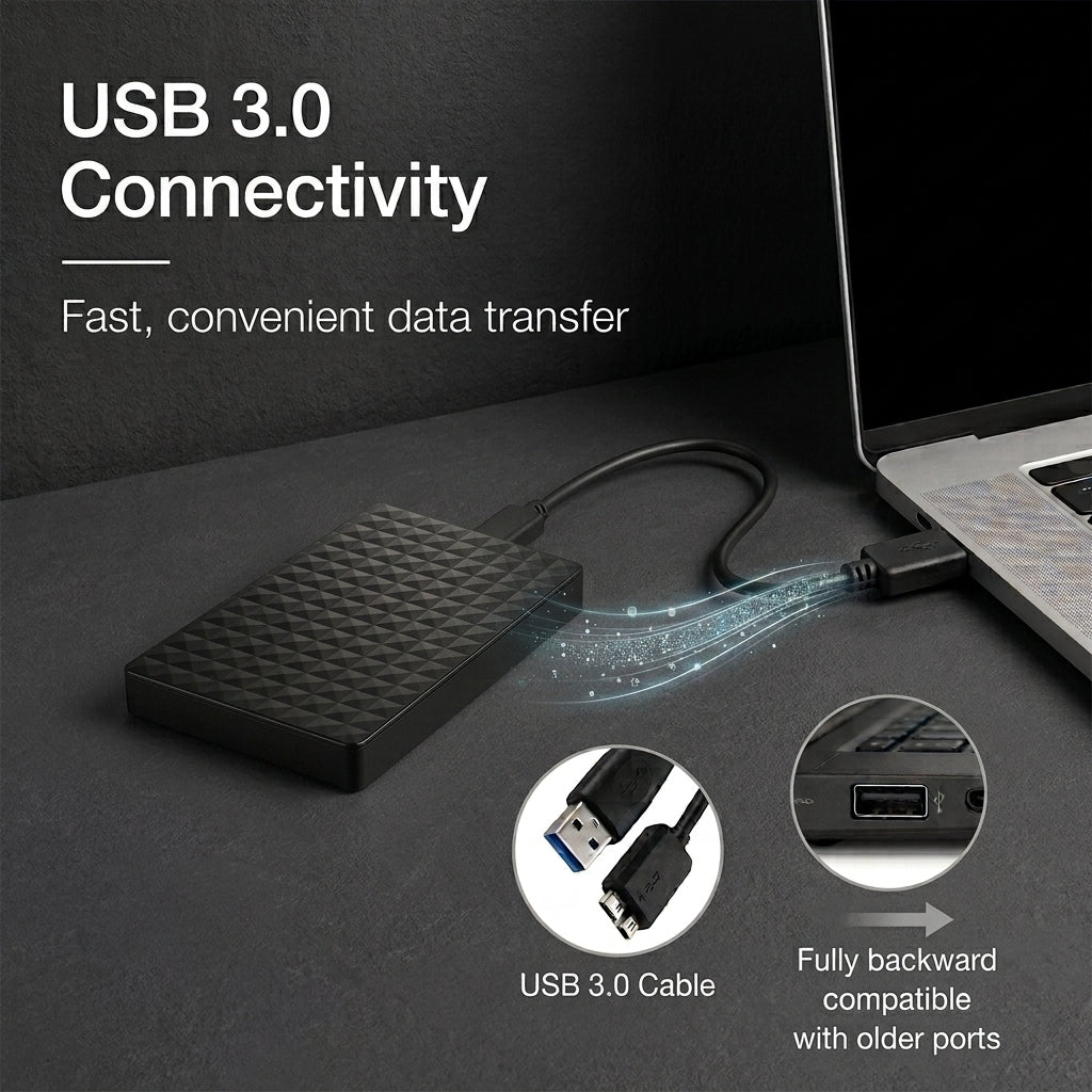 8TB portable external hard drive – compact USB 3.0 storage